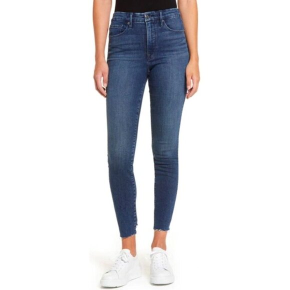 Good American Denim - Good American Good Legs Raw Hem Skinny Jeans Stretch Dark Wash Size 2 26